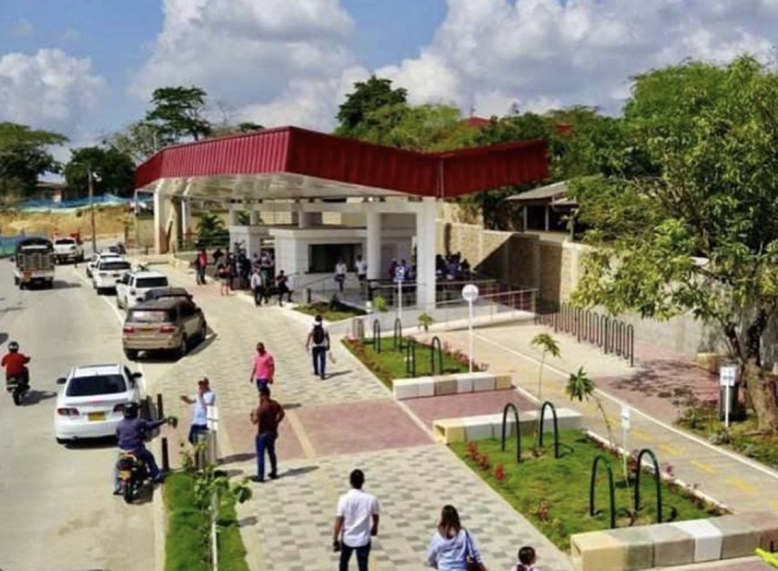 Renovación urbana de Sincelejo - Plaza pública terminada con adoquines y ciclorrutas